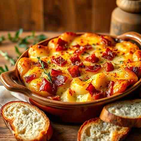 Hearty Potato Casserole with Bacon & Cheese - Best Kugelis Recipe